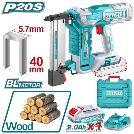 [FH38580] Engrapadora a Bateria 20V 40MM - TCSNLI6008 - Bat/car - Total