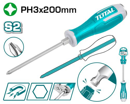 [FH38648] Destornillador de Golpe Phillips 8.0X200MM - S2 - Total