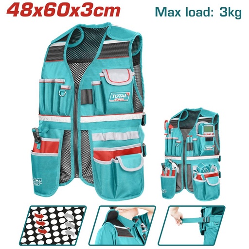 [FH38701] Chaleco de Herramientas 48X60X3CM - Total