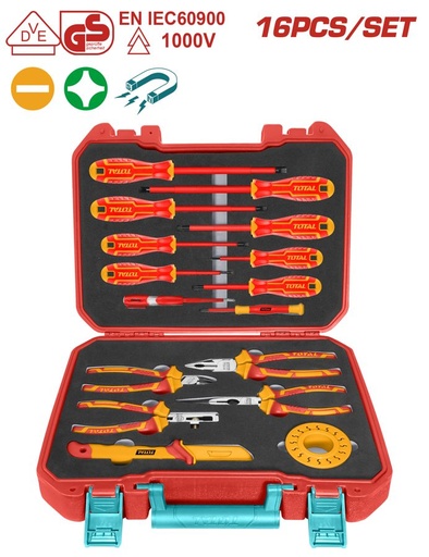 [FH38775] Juego de Herramientas Manuales Aisladas 1000V (16 Pzs) - Total