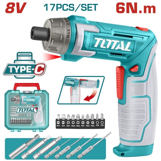 [FH38786] Atornillador a Batería Integrada 8V 6NM - TSDLI0802 - Total