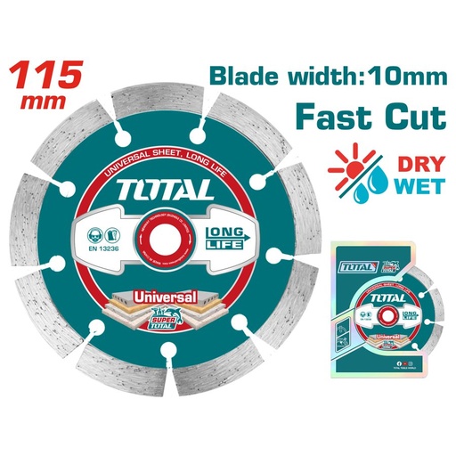 [FH38787] Disco de Diamante Segmentado Seco/húmedo 115X10MM - Total