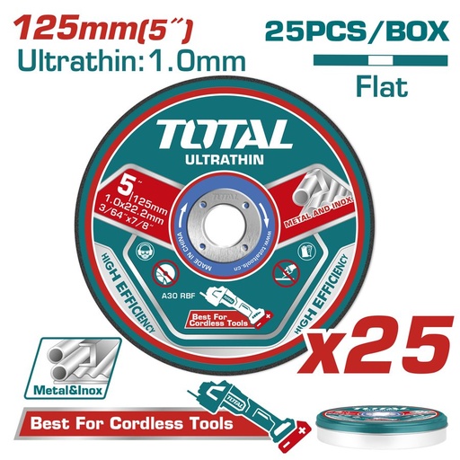 [FH38791] Disco de Corte Metal 125X1.0MM (25 Pzs) - Total