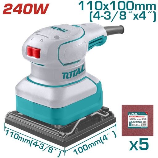 [FH38818] Lijadora Orbital Cuadrada 240W 110X100MM - TF2241108 - Total