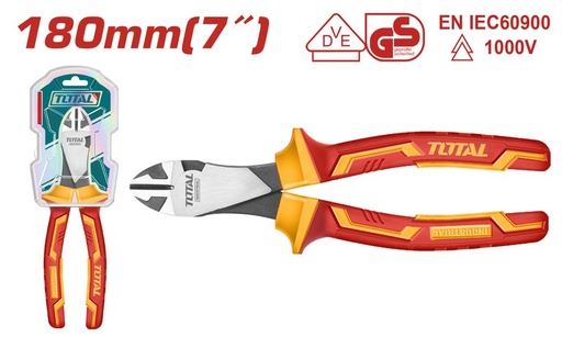 [FH38829] Alicate Diagonal de Alto Rendimiento Aislado 1000V 180MM - Total