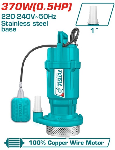 [FM38869] Bomba de Agua Sumergible 0.5HP 17MTS 100L/MIN (1 Pulg) - Total