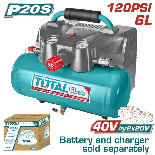 [FH38901] Compresor de Aire a Bateria 20V+20V 6L - sin Bat - TACLI2003 - Total