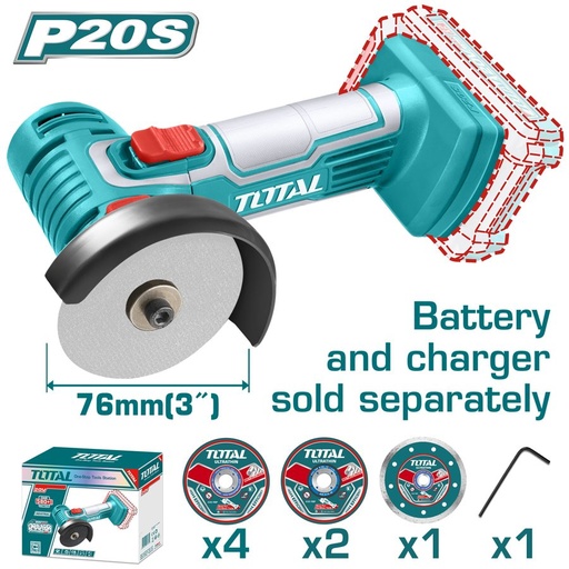 [FH38919] Amoladora Mini a Bateria 20V 76MM - sin Bat - TAGLI7601 - Total