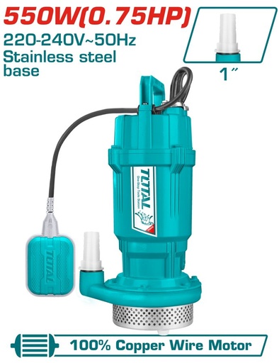 [FM38949] Bomba de Agua Sumergible Inox 0.75HP 25MTS 117L/MIN (1PULG) - Total