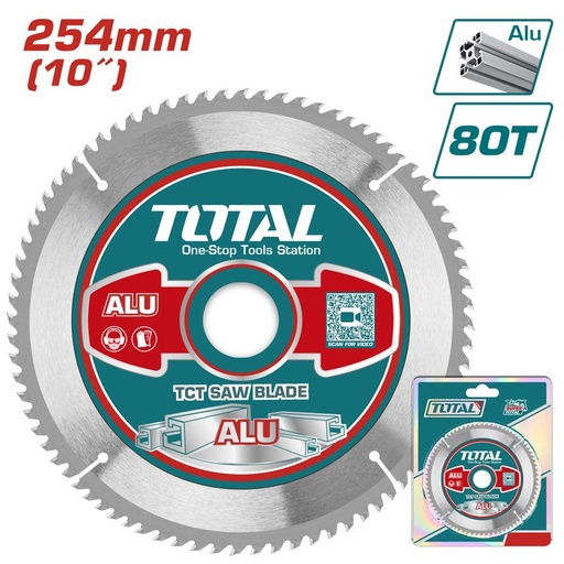 [FH38954] Hoja (disco) de Sierra Tct 255MM 80T (corte Aluminio) - Total