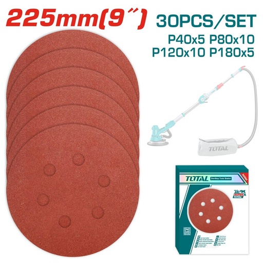[FH38957] Juego de Lijas para Lijadora Extensible 225MM (30 Pzs) - Total