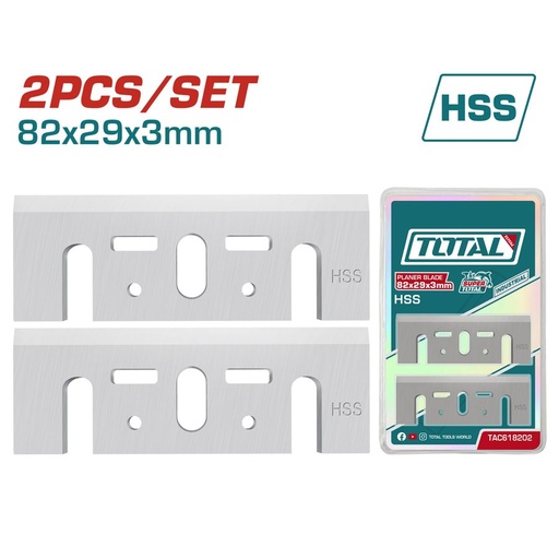 [FH38968] Cuchilla (hoja) P/ Cepillo Electrico de Mano 550W, 750W y 20V (2 Pzs) - TAC618202 - Total