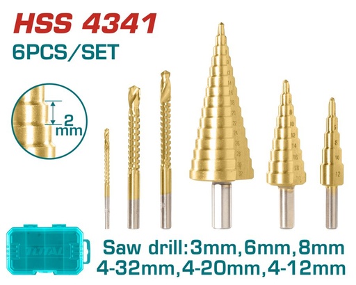 [FH38990] Juego de Mechas Escalonadas 3-32MM (6 Pzs) - Total