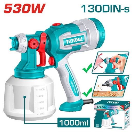 [FH39009] Pistola de Pintura 530W (pote Plastico) - TT4506 - Total