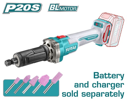 [FH39022] Rectificadora 6MM a Baterias 20V - sin Bat - TDGLI2001 - Total