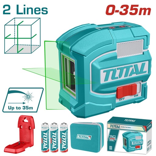 [FH39046] Nivel Láser Autonivelante 35M - Líneas 1 Vertical 1 Horizontal (verde) - TLL156601 - Total