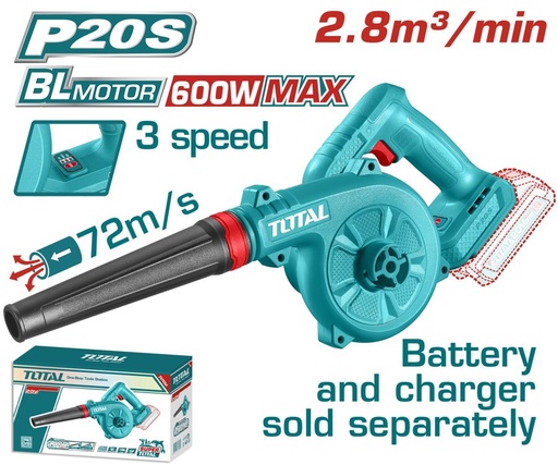 [FH39057] Soplador a Bateria 20V (2,7M3/MIN) 3 Vel. Ajust. - sin Bat - TABLI2068 - Total