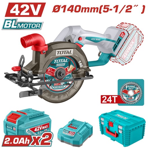 [FH39078] Sierra Circular a Bateria 42V 140MM Bl - 2BAT/CAR - TSLI4214012 - Total