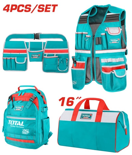 [FH39085] Juego de Chaleco, Mochila, Bolso y Cinturon P/ Herramientas - Promo - Total