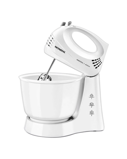 [HC39119] BATIDORA PRATICA WHITE 400W 3 VELOCIDADES / 1 BOL HECHO EN BRASIL  MONDIAL