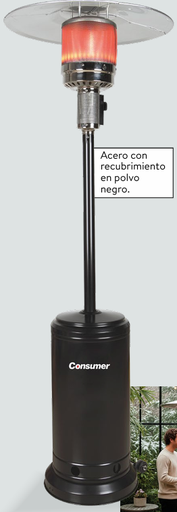 [HC39504] Calefactor para Patio a Gas Negro Calefactores a - Consumer