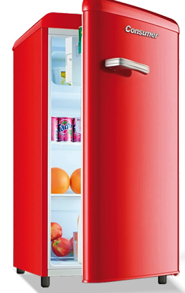 [HH39514] Heladera Retro de 120 L Roja Heladeras Compactas - Consumer
