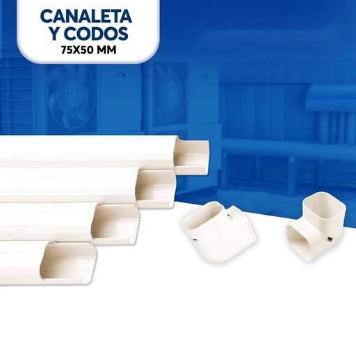 [EC39522] Canaleta de PVC 75x50mm x 2mts - 1004 KAMO