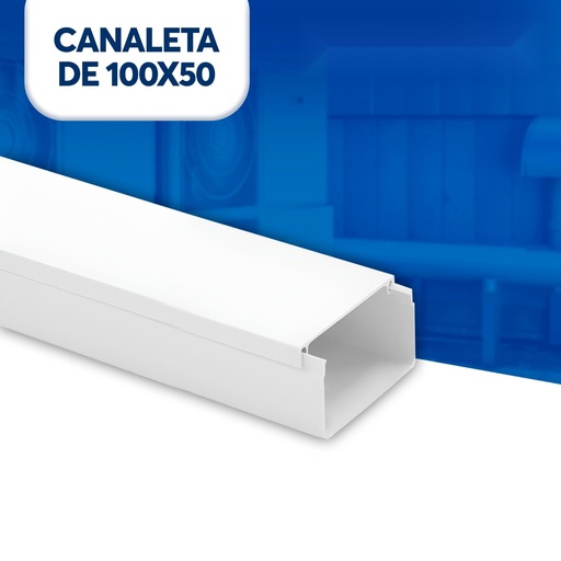 [EC39525] Canaleta Cuadrada de PVC 100 x 2mts - 1513 KAMO
