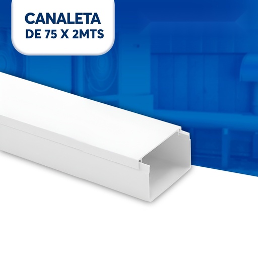 [EC39526] Canaleta Cuadrada de PVC 75 x 2mts - 1514 KAMO