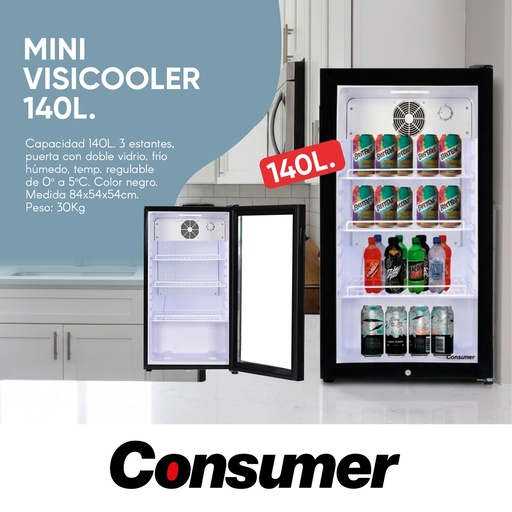 [HH39581] Mini Visicooler 140 L Negro - Consumer