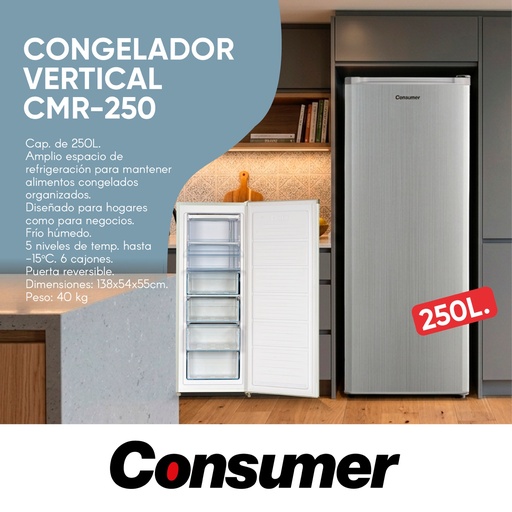 [HH39583] Congelador Vertical CMR-250 Gris - Consumer