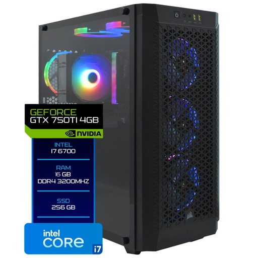 [TN39613] PC Gamer Intel Core i7 6700 / 16GB / 256GB SSD / GTX 750TI 4GB