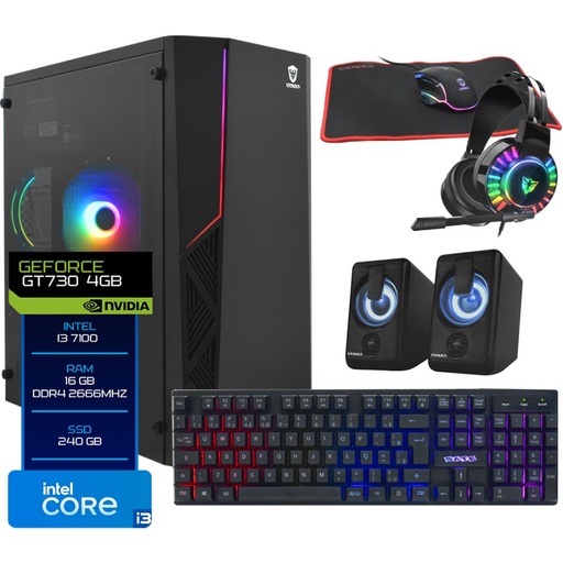 [TN39614] PC Gamer Intel Core i3 7100 / 16GB / 240GB SSD / GT730 4GB + Kit Gamer