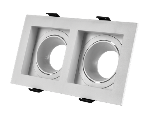 [EI39836] Spot Dicro Emb Movil Antidesl 2L Cuad GU10 Blanco Ember - Zaga