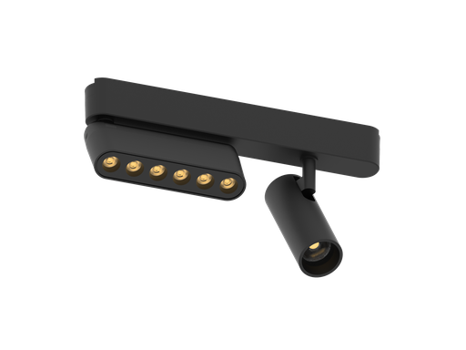 [EI39840] Artefacto LED Lineal/cabezal P/riel Magnetico 2X6W Luz Calida/neutra/fria Negro Divers Minitrak - Zaga