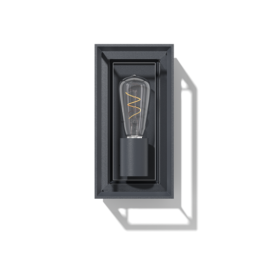 [EI39846] Aplique De Pared E27 Cuadrado Gris Oscuro Cuasar Zaga