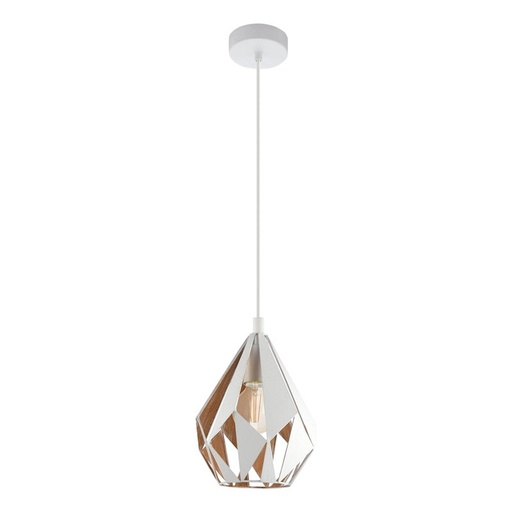 [EI39905] Colgante 1L E27 Acero Blanco/dorado Carlton 1 - Eglo