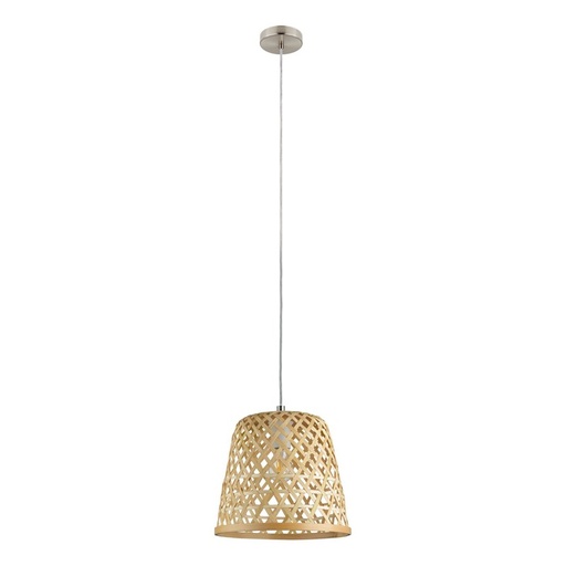 [EI39907] Colgante 1L E27 Acero/madera Kirkcolm - Eglo