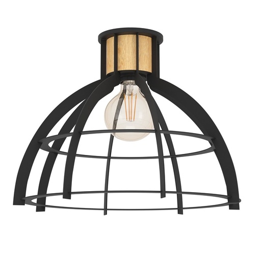 [EI39913] Plafon 1L E27 Acero/negro Stillington - Eglo