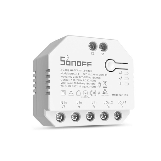 [ED39929] Actuador WIFI 02 Modulos C/ Medidor De Consumo Dualr3 - Sonoff