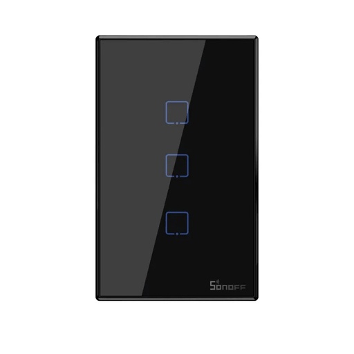 [ED39961] Interruptor WIFI 03 Modulos Negro T3us3c - Tx - Sonoff