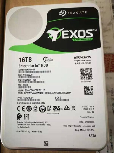 [EC40663] Disco Duro Enterprise 16TB Hk7216ah/16t - Hikvision