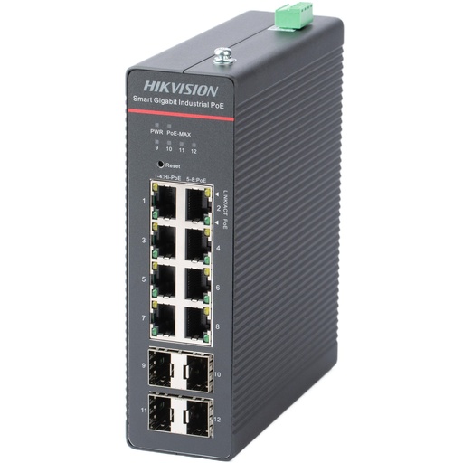 [EC40830] Switch POE Gigabit 8 Puertos + 4 Sfp 240W Ds - 3T1512HP - Si - 8P4F - Hikvision
