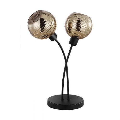 [HV40926] Velador Mesa Creppo E14 De 2 Luces Negro Eglo