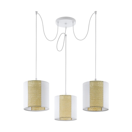 [EI40933] Colgante Arnhem E27 De 3 Luces Blanco/marrón Eglo