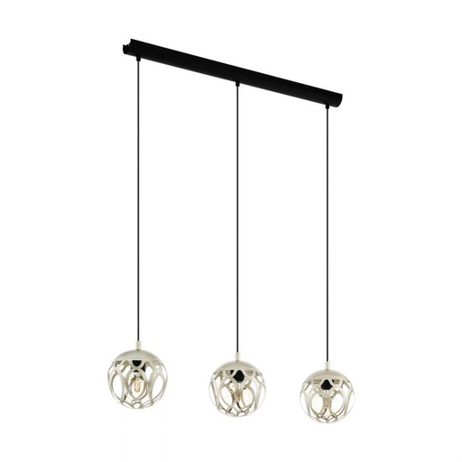 [EI40934] Colgante Mirtazza E27 De 3 Luces Beige/negro Eglo