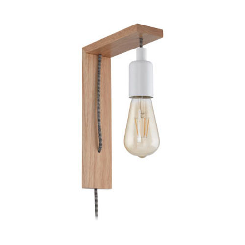 [EI41798] Aplique Tocopilla E27 De 1 Luz Blanco/madera Eglo