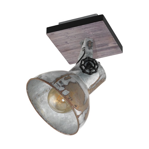 [EI41824] Aplique Barnstaple E27 De 1 Luz Niquel/madera Eglo