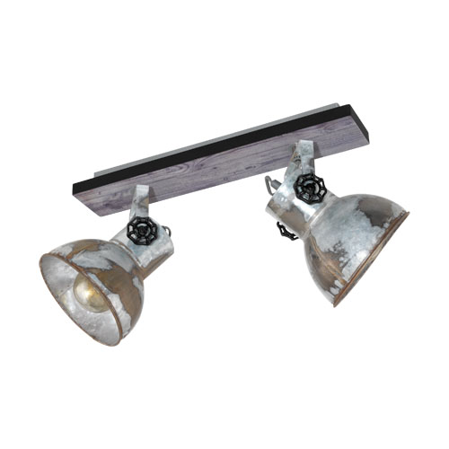 [EI41825] Aplique Barnstaple E27 De 2 Luces Niquel/madera Eglo