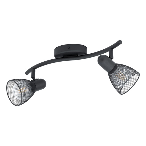 [EI41832] Aplique Carovigno E14 De 2 Luces Negro Eglo